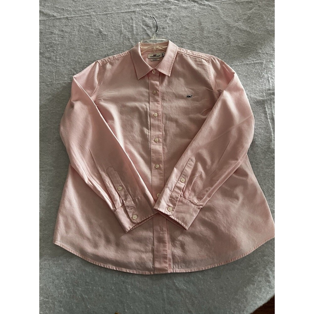 Vineyard Vines Women’s 14 Pink Cotton Long Sleeve Classic Oxford Shirt - Picture 10 of 11
